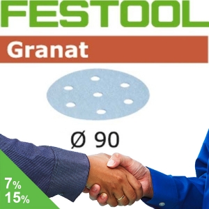 FESTOOL Granat 90mm StickFix Discs 7H (box)