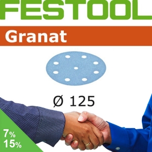FESTOOL Granat 125mm StickFix Discs 9H Film Back (box 50)