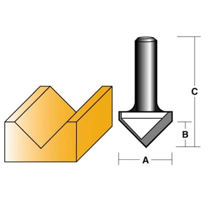 CARBITOOL Groove Forming Bits - 90° VEE GROOVE BITS