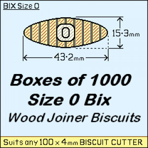 BIX Size 0 Bix Wood Joiner Biscuits Box of 1000