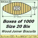 BIX Size 20 Bix Wood Joiner Biscuits Box of 1000