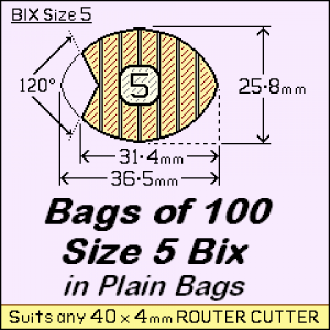 BIX Size 5 Bix, in a Plain Bag / Bag of 100