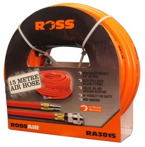 ROSS AIR PVC Air Hose 3/8"x15m-1/4"Nitto Fittings