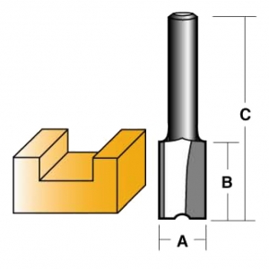 CARBITOOL STRAIGHT BITS - TWO FLUTE 6.35mm shank